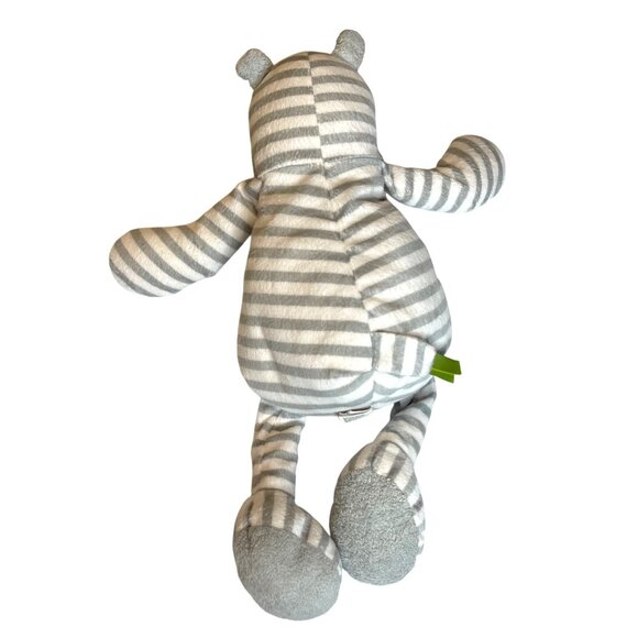 Giggle Baby Hippo Plush Gray White Striped Soft Cuddly Weighted Pellets 15" - Picture 7 of 12